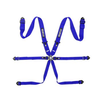Sparco BRN0054B0.B Competition H-3 6 Point Harness FIA Approved 8853-2016 Blue