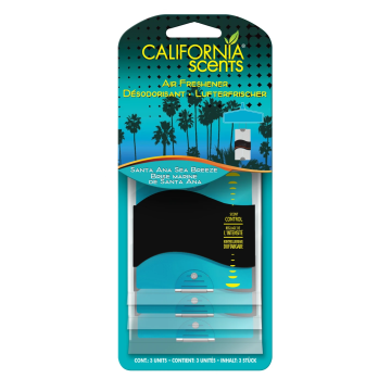 CALIFORNIA SCENTS Paper Air Freshener- Santa Ana Sea Breeze 3pk