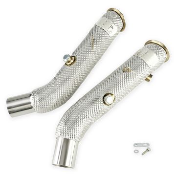 Downpipe with Heat Shield FMIC.Pro for Alfa Romeo Giulia 952 Stelvio 949 Quadrifoglio 2.9L V6 2016-2022