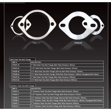 Stainless steel exhaust flange XForce 2.25" 2 Bolt