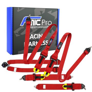 Racing Harness for HANS FMIC.Pro FIA 2031 8853-2016 6-Point (2+3)"x 3" Red