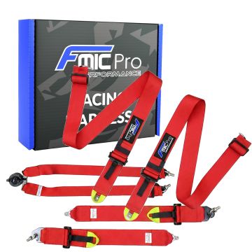 Racing Harness FMIC.Pro FIA 2031 8853-2016 6-Point 3"x 3" Red