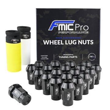 Aluminium wheel nuts FMIC.Pro M14x1.5 Black 20 pcs. tapered 