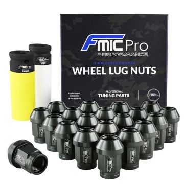 Aluminium wheel nuts FMIC.Pro M12x1.5 Grey (gun metal) 20 pcs. conical through-piece