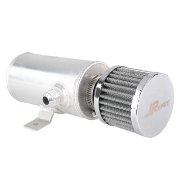 OIL CATCH TANK JRSPEC 0.75L WITH 2 SIDE AN10 FITTINGS AND FILTER