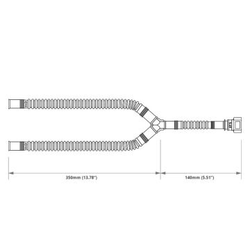 Nuke Performance Pre-Assembled In Tank Fuel Hose with SAE Quick Connect 350mm SAE 9.49 180" to ID10 Y-Split