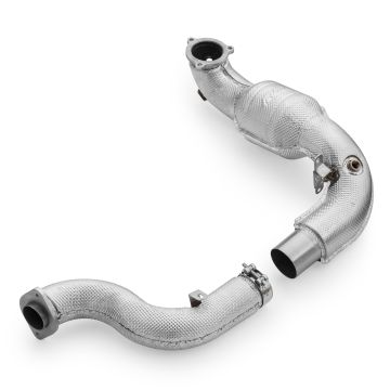 Downpipe with heat shield and catalytic converters for Mercedes-AMG A35 GPF W177 4MATIC OBD with GPF OFF 200 cpsi