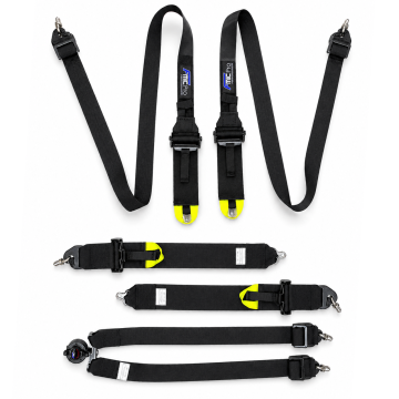 Racing Harness for HANS FMIC.Pro FIA 8853-2016 6-Point (2+3)"x 3" Black