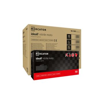 MERCATOR Ideall nitrile moto long black XXL