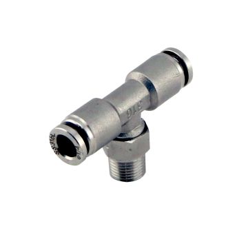 Adapter fitting Turbosmart t-piece 1/8 NPT Pushloc 1/4 stainless steel 