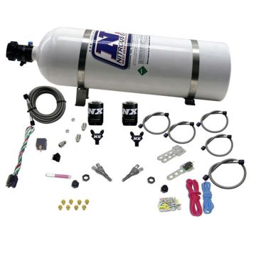 Dual Nozzle Nitrous System with 15Lb Bottle for GM TBI ALL (50-75-100-125HP) Nitrous Express NX 20218-15