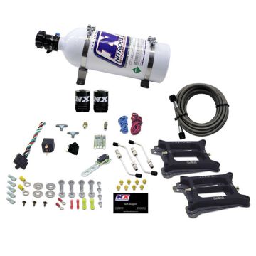 Dual 4150 Conventional Plate System Gasoline Stage 6 50-300Hp with 5Lb Bottle Nitrous Express NX 30240-05