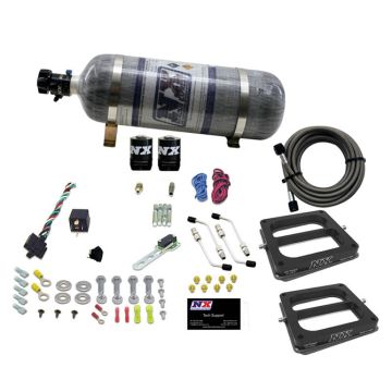 Dual 4500 Conventional Plate System Gasoline Stage 6 50-300Hp with 12Lb Carbon Bottle Nitrous Express NX 30270-12