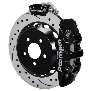 Wilwood 140-13888-D AERO4-MC4 Big Brake Rear Parking Brake Kit 14.00 Drilled Black for Ford