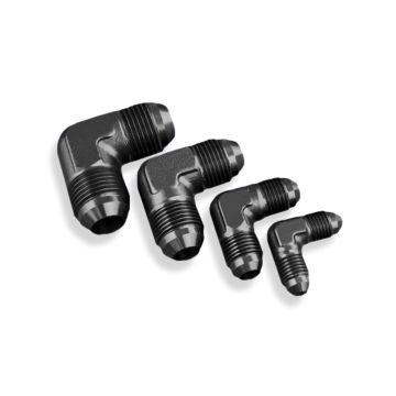 Adapter AN4 90' male-male coupler hose fitting Black