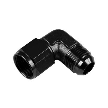 Adapter AN4 90' female-male coupler hose fitting Black