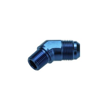 AN6 JIC Flare to 1/2 NPT 45' Straight Hose Fitting Adapter Blue
