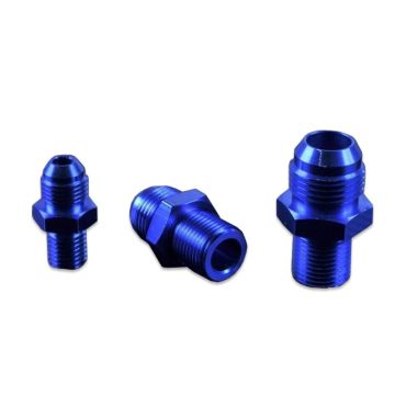AN-6 AN6 JIC Flare to 1/8 NPT straight hose fitting adapter Blue