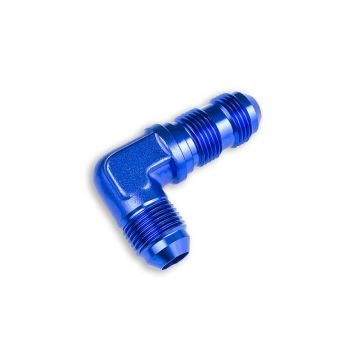 Adapter AN6 JIC bulkhead 90' male fuel hose fitting Blue