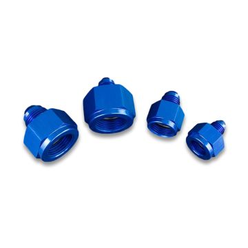 Adapter AN6 female to AN4 male JIC reducer hose fitting Blue