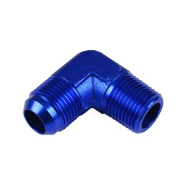 Adapter AN8-3/8 NPT 90' male-male coupler hose fitting Blue