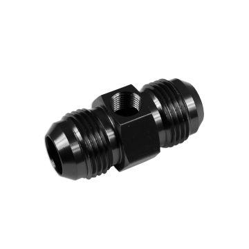AN8 AN- 8 Adapter male-male with Inline port 1/8 NPT Fuel Oil Pressure Black