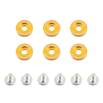 Mishimoto MMFW-SM-6GD Fender Washer Kit Small 6pcs Gold       