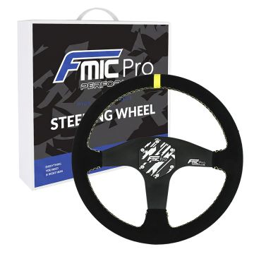 Sport Steering Wheel FMIC.Pro Classic suede 350mm offset 33mm yellow