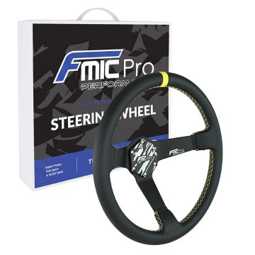 Sport Steering Wheel FMIC.Pro Track leather 350mm offset 90mm yellow