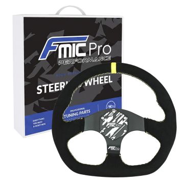 Sport Steering Wheel FMIC.Pro D-Shape suede 325mm offset 42mm yellow