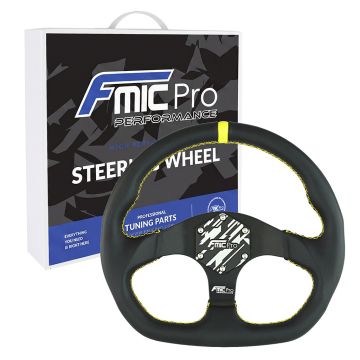 Sport Steering Wheel FMIC.Pro D-Shape leather 325mm offset 42mm yellow