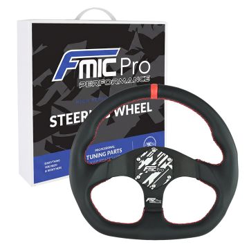 Sport Steering Wheel FMIC.Pro D-Shape leather 325mm offset 42mm red