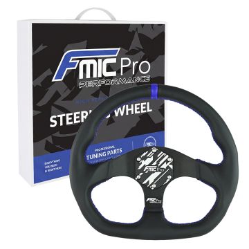Sport Steering Wheel FMIC.Pro D-Shape leather 325mm offset 42mm blue