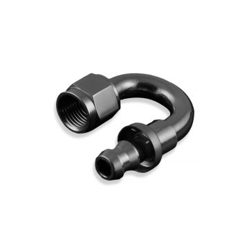 AN10 push-on 180' fitting Black