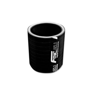 Straight silicone Coupler 16mm Black 10cm