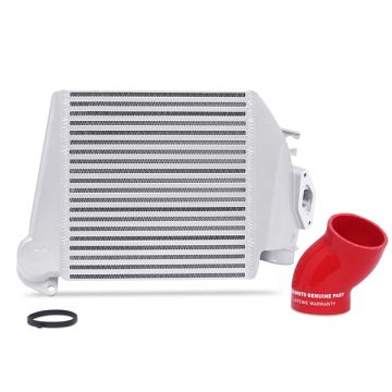 Mishimoto MMTMIC-WRX-08SLRD Top Mount Intercooler Kit for Subaru WRX 08-14 Silver w/ Red Hose  