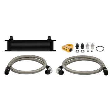 Mishimoto MMOC-UTBK Universal 10 Row Thermostatic Oil Cooler Kit Black     