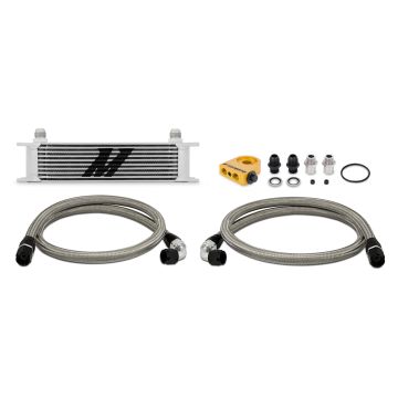 Mishimoto MMOC-UT Universal 10 Row Thermostatic Oil Cooler Kit Silver     