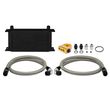 Mishimoto MMOC-ULTBK Universal 19 Row Thermostatic Oil Cooler Kit Black     