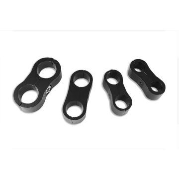 AN8 DUAL CLIPS Hose Fuel lines Clamp Cable Black