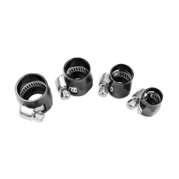 AN -8 AN8 18mm rubber hose end finisher twisted jubilee clip Black