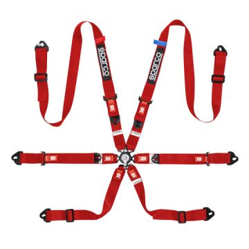 Sparco Competition H-2 6-Points 2" Harness Red FIA Approved 8853-2016