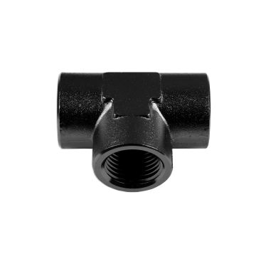 Tee female/female/female 1/2 NPT Black