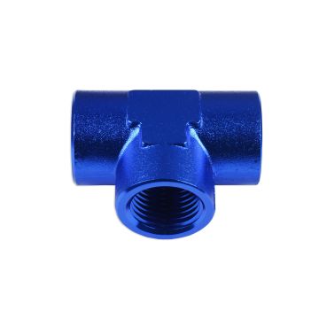 Tee female/female/female 1/4 NPT Blue
