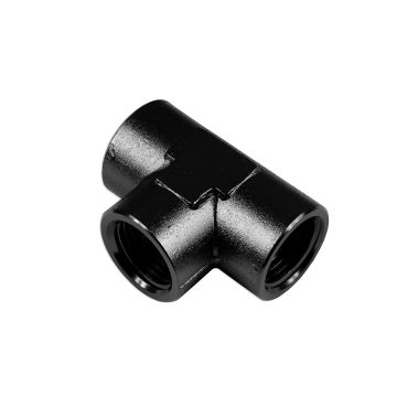 Tee female/female/female 3/8 NPT Black