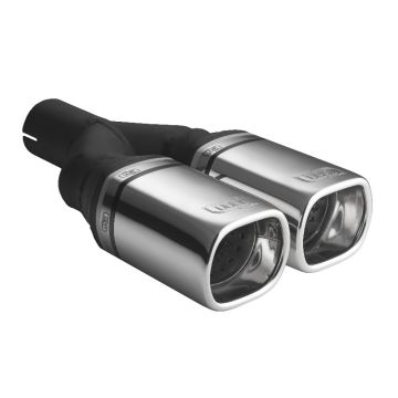 Universal Exhaust Tail Pipe Muffler Tip rectangular 80×65mm lenght 200mm mounting diameter 45mm