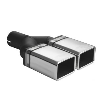 Universal Exhaust Tail Pipe Muffler Tip rectangular 82×54mm lenght 200mm mounting diameter 50mm