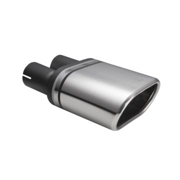 Universal Exhaust Tail Pipe Muffler Tip oval 145×75mm lenght 140mm mounting diameter 45mm