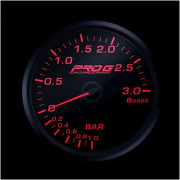 Wskaźnik Pro G Race Series RC, doładowania Boost 3 Bar RED 60mm