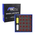 Aluminium wheel nuts FMIC.Pro M12x1.5 Red 20 pcs. conical through-piece